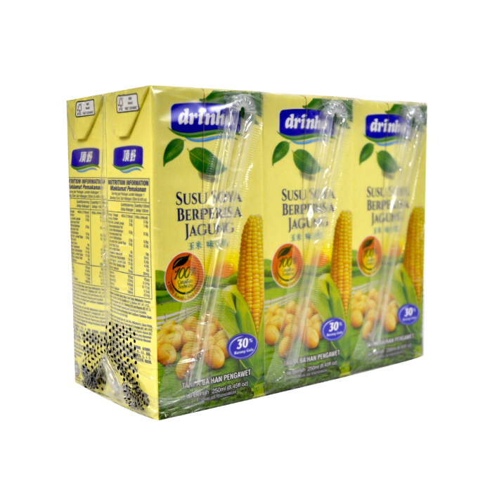 DRINHO Soya Milk Corn Flavour Drink 6x250ml - Image 3