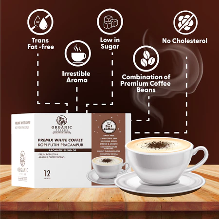 ORGANIC FIELDS White Coffee 30gm x 12s - Image 2